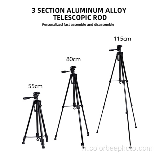 Support de trépied en alliage d&#39;aluminium pour appareil photo pliable